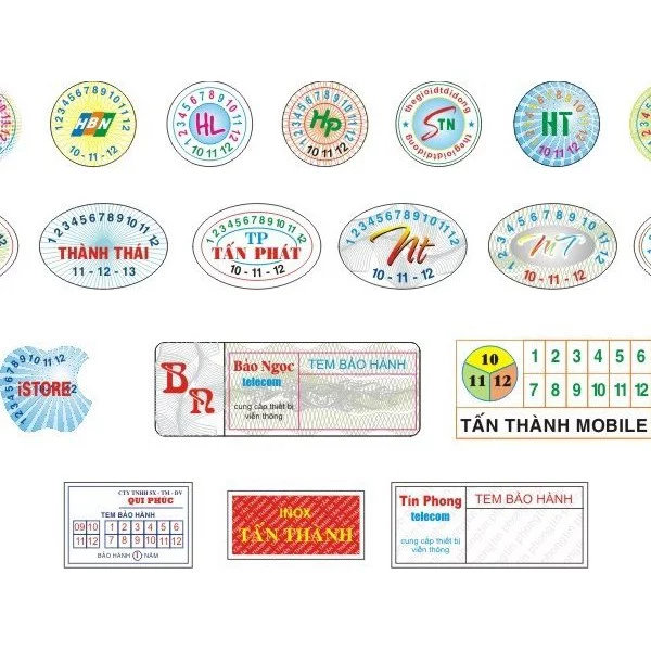 Sơn Nguyên SNP nhận in tem bảo hành với nhiều hình dáng khác nhau Sơn Nguyên SNP nhận in tem bảo hành với nhiều hình dáng khác nhau