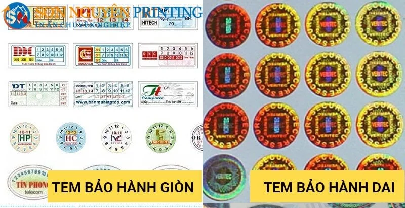 Các loại tem bảo hành tại xưởng in Sơn Nguyên Các loại tem bảo hành tại xưởng in Sơn Nguyên