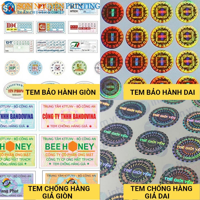 Các loại tem bảo hành tại xưởng in Sơn Nguyên Các loại tem bảo hành tại xưởng in Sơn Nguyên