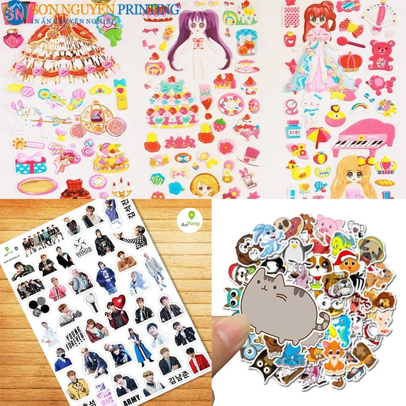 Decal giấy được ứng dụng làm miếng dán ngộ nghĩnh