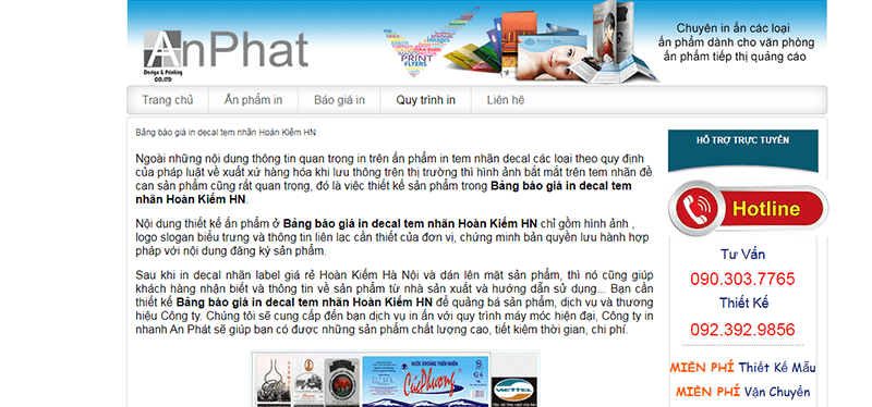 Website của in An Phát Website của in An Phát