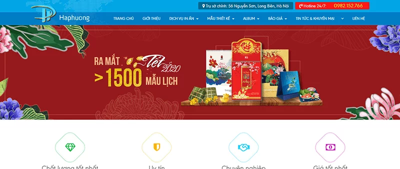 Trang web của in Hà Phương