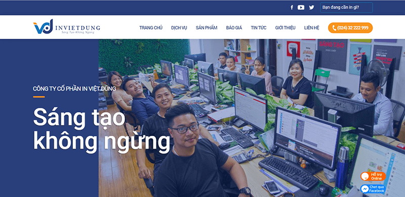 Trang web của in Việt Dũng Trang web của in Việt Dũng