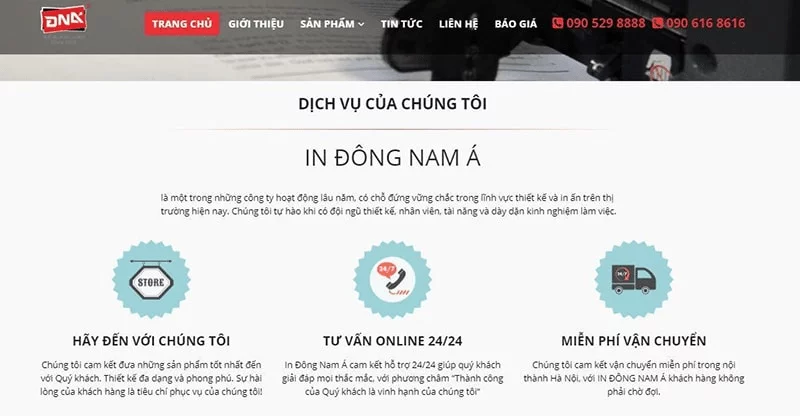 Trang web của in Đông Nam Á