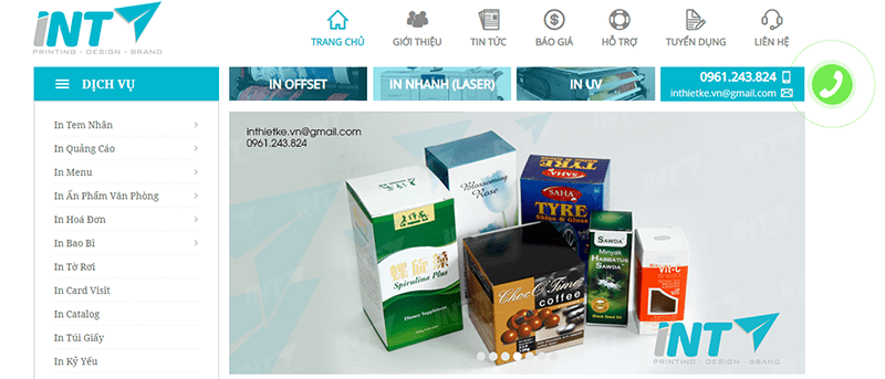 Website công ty in ấn thiết kế INT Website công ty in ấn thiết kế INT