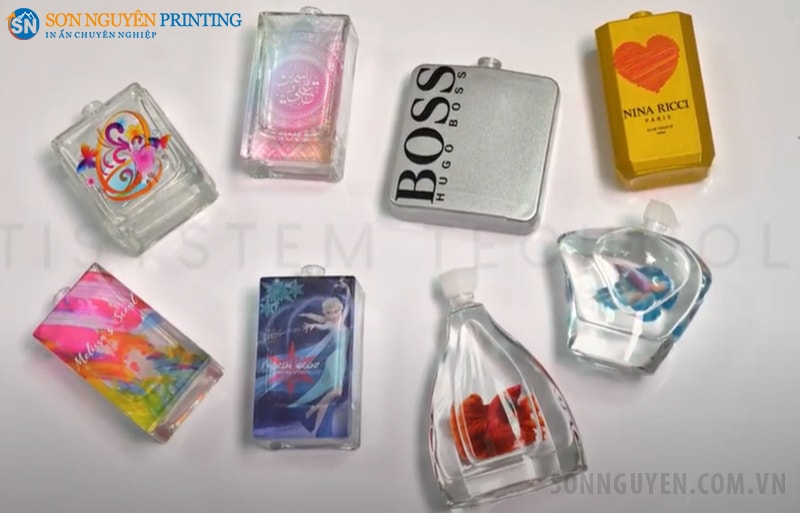 Ứng dụng in UV vào in chai nước hoa Ứng dụng in UV vào in chai nước hoa