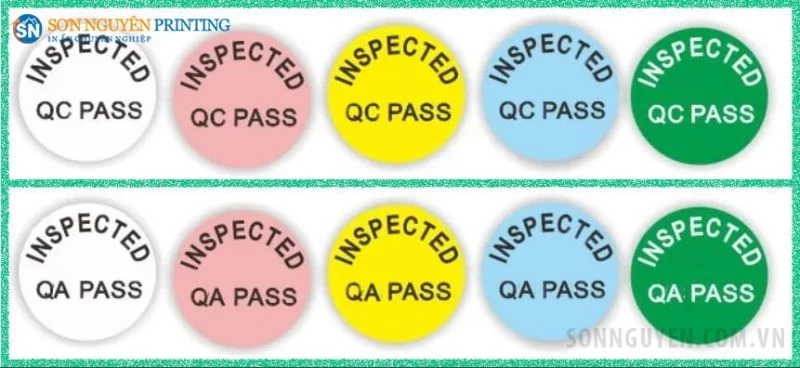 Tem QC, QA có nhiều màu sắc khác nhau Tem QC, QA có nhiều màu sắc khác nhau