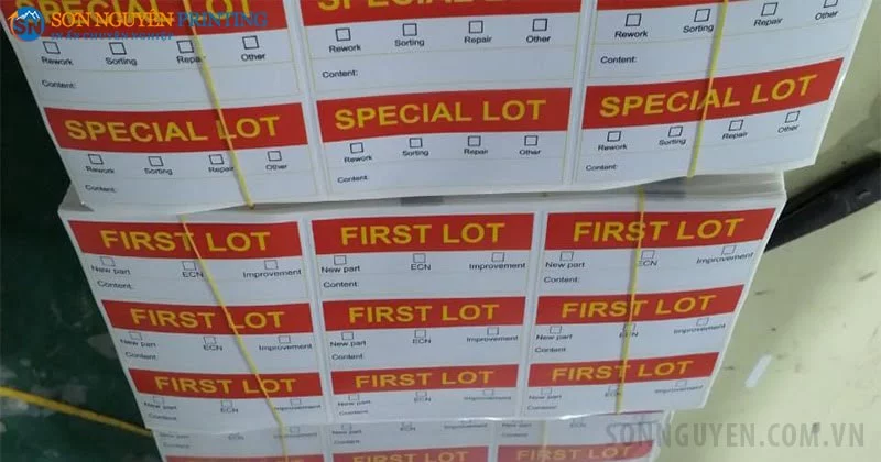 Tem QA có nhiều ô thông tin khác nhau in tại Sơn Nguyên Tem QA có nhiều ô thông tin khác nhau in tại Sơn Nguyên