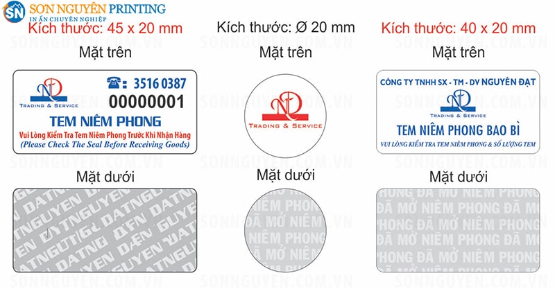 Mẫu in tem niêm phong bao bì Mẫu in tem niêm phong bao bì