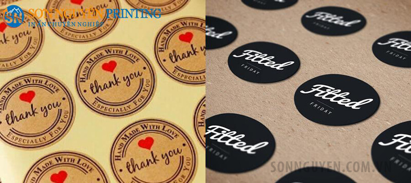 In tem sticker 2 Tem sticker bằng chất liệu decal giấy