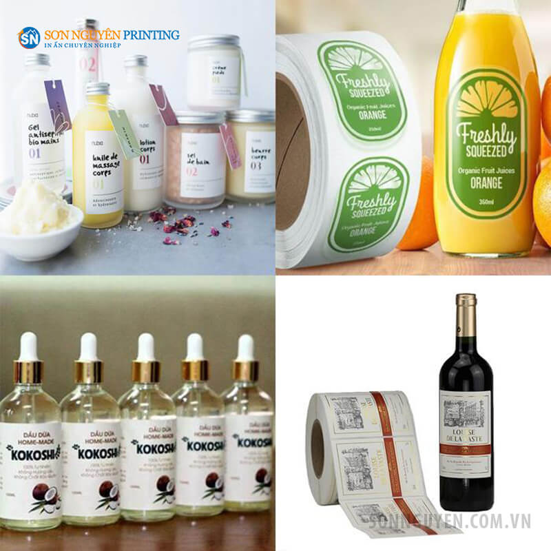 Các loại tem dán chai lọ khác nhau Các loại tem dán chai lọ khác nhau