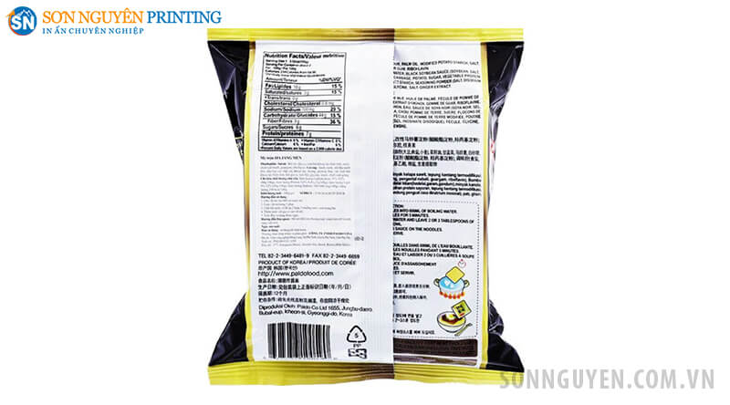 Tem phụ hàng nhập khẩu dán đằng sau gói mì sốt tương đen Tem phụ hàng nhập khẩu dán đằng sau gói mì sốt tương đen