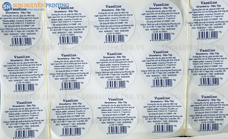 Mẫu tem nhãn mỹ phẩm được in tại xưởng in Sơn Nguyên Mẫu tem nhãn mỹ phẩm được in tại xưởng in Sơn Nguyên