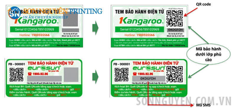 In tem bảo hành điện tử 2 tem bảo hành điện tử
