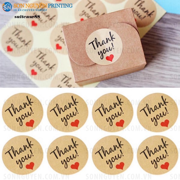 Mẫu in tem dán cảm ơn siêu dễ thương, đẹp mắt Mẫu in tem dán cảm ơn siêu dễ thương, đẹp mắt