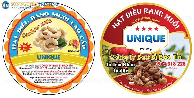 Mẫu tem nhãn mác hạt điều, hạt dẻ, hạnh nhân, macca Mẫu tem nhãn mác hạt điều, hạt dẻ, hạnh nhân, macca