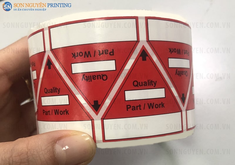 Mẫu tem cuộn đánh giá chất lượng sản phẩm in tại Xưởng in Sơn Nguyên SNP
