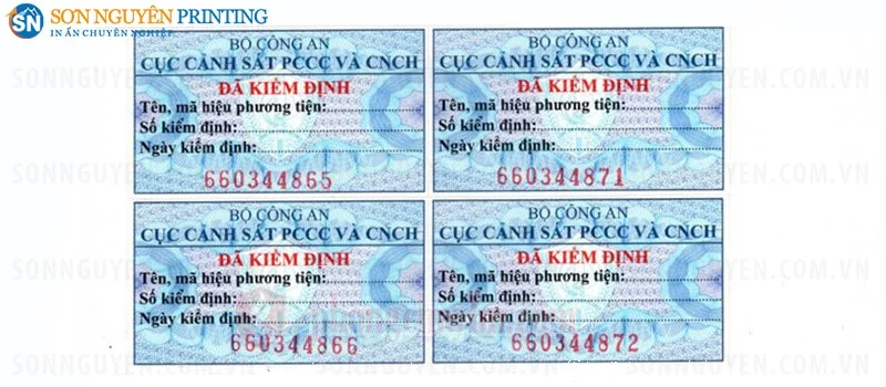 Mẫu tem kiểm định in trên decal vỡ phổ biến trên thị trường